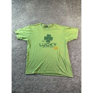 Lucky Charms Shirt Mens Extra Large Green Yellow Cereal Short Sleeve Casual *